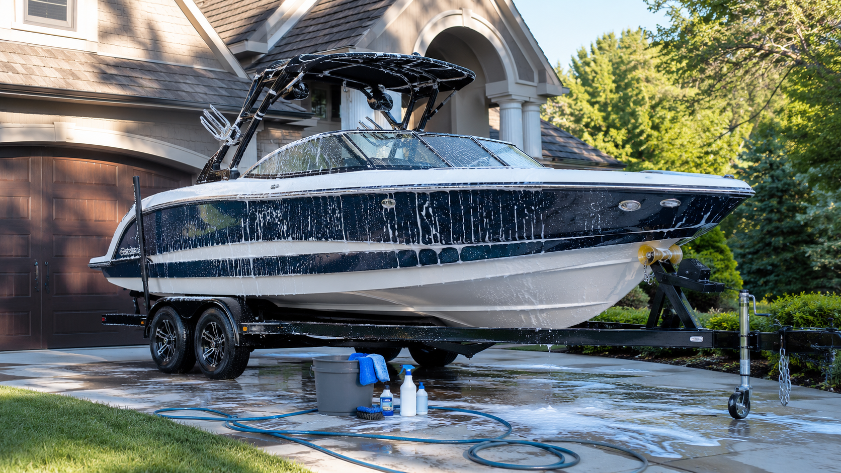 Boat washing and detailing by Carisma Mobile Car Wash near San Clemente marina
